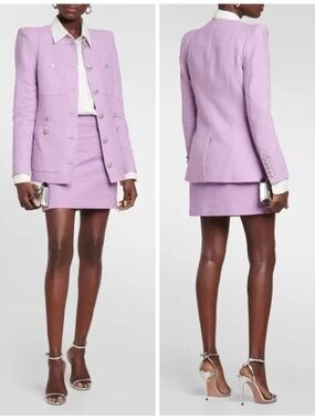 Veronica Beard Corey Dickey Jacket Violet Cotton Blazer Size 6